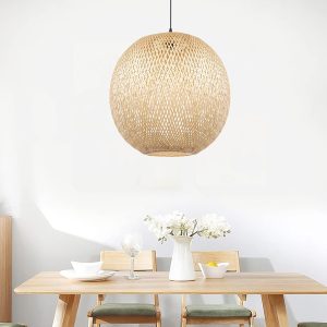 wicker globe light