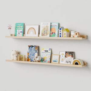 wooden floating shelf